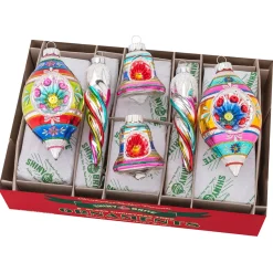 Shiny Brite Christopher Radko Confetti 4" Mixed Shapes Reflector Christmas Ornaments 4028025 Online