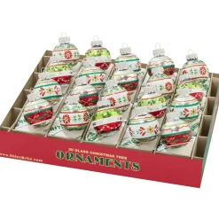 Shiny Brite Christopher Radko Holiday Splendor 20 Count 1.25" Decorated Rounds Glass Christmas Ornament Set 4028259