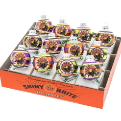 Shiny Brite Christopher Radko Halloween 12 Count 1.75" Decorated Rounds with Reflectors 4028050 Outlet
