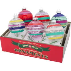Shiny Brite Christopher Radko Vivid Vintage 3.25" Decorated Round Christmas Ornaments 4028250 New