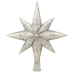 Christopher Radko Silver Stellar Glass Christmas Tree Topper 1017493 Outlet