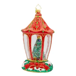 Christopher Radko Sparkle 'n Spruce Lantern Glass Christmas Ornament 1022178 Discount