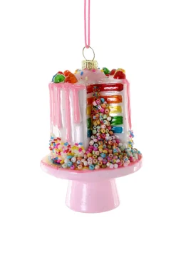 Cody Foster Co Cody Foster 4.25" Confetti Cake Glass Christmas Ornament GO-8139 Clearance