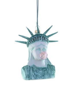 Cody Foster Co Cody Foster 4.5" Lackadaisical Liberty Statue Of Liberty Glass Christmas Ornament GO-8695 Best