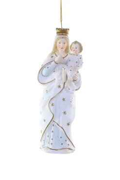 Cody Foster Co Cody Foster 7.5" Madonna and the Child Enthroned Christmas Ornament GO-9490 Discount