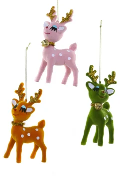 Cody Foster Co Cody Foster 5" Set of 3 Cheerful Deer Vintage Inspired Christmas Ornament RO-3324
