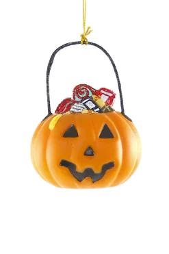 Cody Foster Co Cody Foster 3" Trick or Treat Jack-O-Lantern Candy Pail Glass Halloween Ornament GL-727 Discount