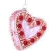 Cody Foster Co Cody Foster 4.5" Vintage Heart Shaped Cake Glass Christmas Ornament GL-518 New