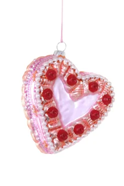 Cody Foster Co Cody Foster 4.5" Vintage Heart Shaped Cake Glass Christmas Ornament GL-518 New