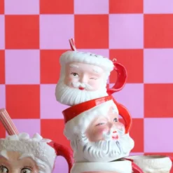 Cody Foster Co Cody Foster 3.5" Vintage Santa Mug Glass Christmas Ornament GO-9534 Sale