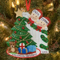 Polar X Couple Around the Christmas Tree Personalized Ornament OR1789-2 Sale