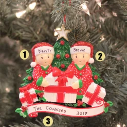 Polar X Couple Opening Presents Personalized Christmas Ornament OR1523-2 Online