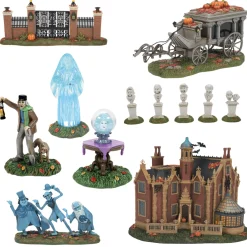 Department 56 Disney World Haunted Mansion Village 8 Pc Set Outlet