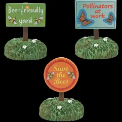 Department 56 Halloween Village Set of 3 Bee Friendly Signs 6010461