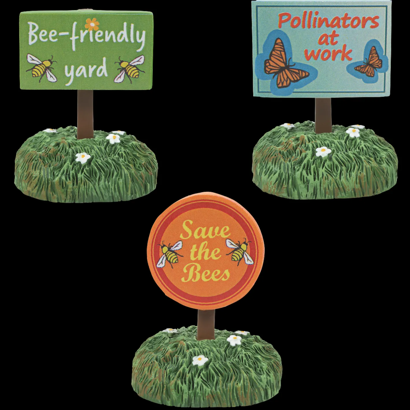 Department 56 Halloween Village Set of 3 Bee Friendly Signs 6010461