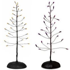 Department 56 Orange or Purple Twinkle Bright Lighted Halloween Tree Village Accessory Sale