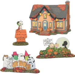 Department 56 Peanuts Halloween Village Trick or Treat Lane Village Set 6007640 Outlet