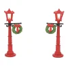 Department 56 Red Street Light with Wreath Christmas Village Accessory 6007682 Clearance