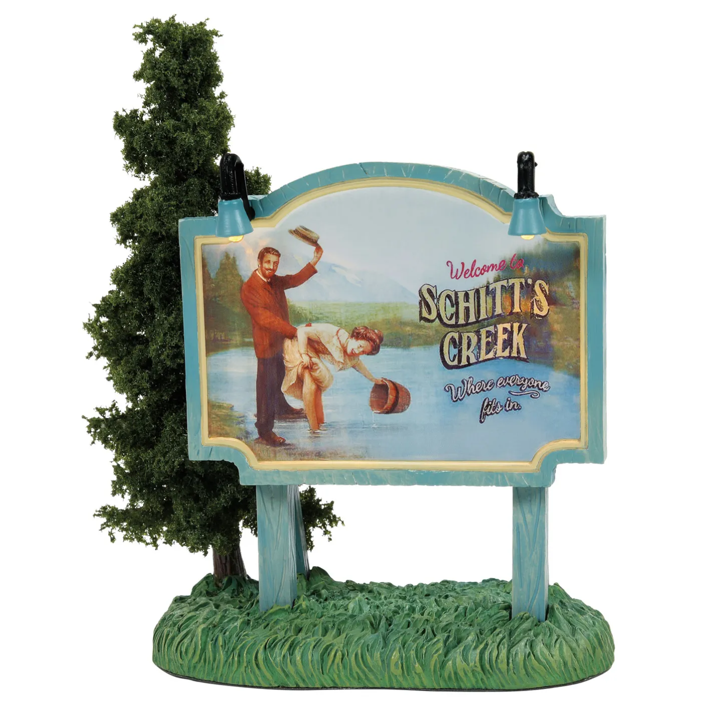Department 56 Schitt’s Creek Motel and Sign 2 Pc Set