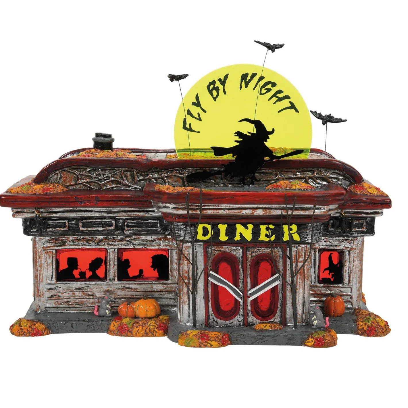 Department 56 Snow Village Halloween Fly By Night Diner Building 6013604 Sale