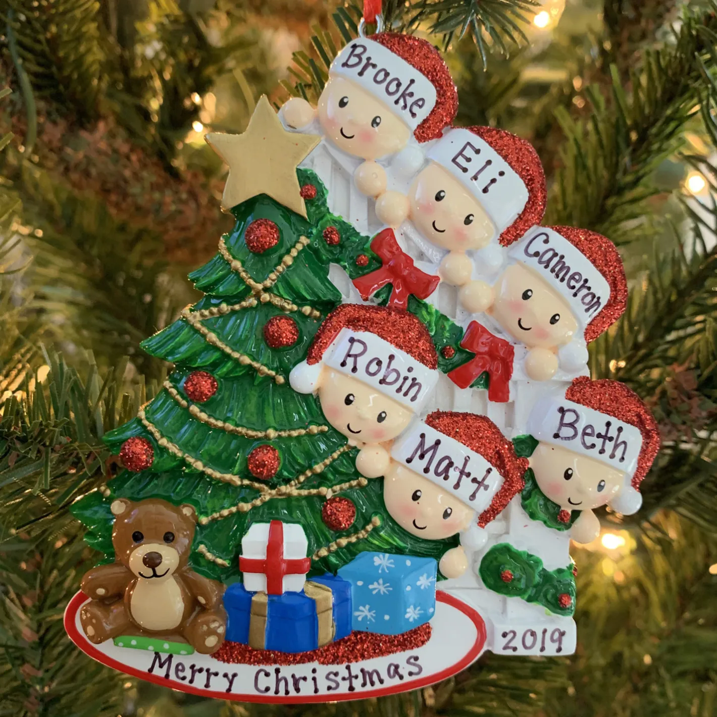 Polar X Family of 6 Around the Christmas Tree Personalized Ornament OR1789-6 Online