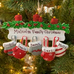 Polar X Family Personalized Christmas Ornament with 5 Mittens Best