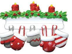 Polar X Family Personalized Christmas Ornament with 5 Mittens Best