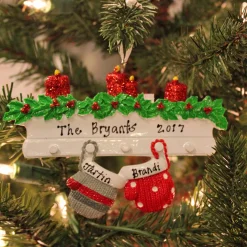 Polar X Family Personalized Christmas Ornament with 2 Mittens Best