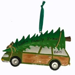 Polar X Family Station Wagon with Tree Personalized Christmas Ornament OR1565 New