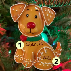 Polar X Gingerbread Cookie Puppy Dog Personalized Christmas Ornament OR1222 New