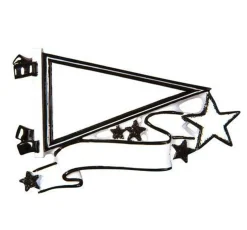 Polar X Glittered Black Sports Pennant Personalized Christmas Ornament OR1558-BK Discount