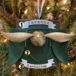 Hallmark 3" Harry Potter Golden Snitch Personalized Christmas Ornament 3HCM1000 New