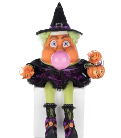 Katherines Collection Katherine's Collection 12.5" Bubbles the Witch Candy Corn Ledge Sitter Halloween Decoration 28-528643 Hot