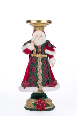 Katherines Collection Katherine's Collection 13.5" Holiday Magic Santa Pillar Christmas Candle Holder 28-428324
