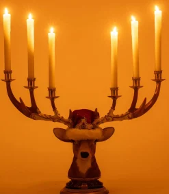 Katherines Collection Katherine's Collection 26" Royal Christmas Ball Deer Head Candelabra Decoration 28-528814 Clearance