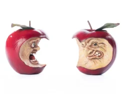 Katherines Collection Katherine's Collection 4.75" Toxic Terry and Noxious Nelson Apples Set of 2 Halloween Decoration 28-528606 New