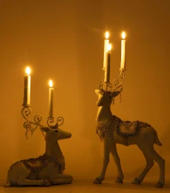 Katherines Collection Katherine's Collection Crystal Christmas Standing or Sitting Deer Christmas Candleholder