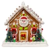 Kurt Adler 9" Battery Operated Gingerbread House With Santa & Ribbon Candy Roof Christmas Decoration GBJ0059 Hot