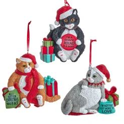 Kurt Adler 3.5" Fat Cat Christmas Ornament A2220 Outlet