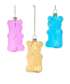 Kurt Adler 4" Glass Gummy Bear Christmas Ornaments Set of 3 T3666 Hot