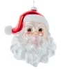 Kurt Adler 5.25" Glass Santa Head With Bubble Gum Glass Christmas Ornament T3587 Online