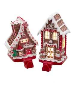 Kurt Adler 6.5" LED Gingerbread House Christmas Stocking Holder D3868 Clearance
