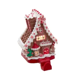 Kurt Adler 6.5" LED Gingerbread House Christmas Stocking Holder D3868 Clearance