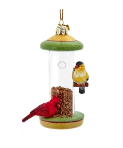 Kurt Adler 4.5" Noble Gems Bird Feeder Glass Christmas Ornament NBX0119 Best