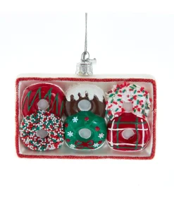 Kurt Adler 4.5" Noble Gems Donuts Glass Christmas Ornament NBX0144 Clearance