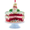 Kurt Adler 3.75" Noble Gems Glass Red Velvet Cake With Stand Glass Christmas Ornament NB1847