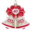 Kurt Adler 4.5" Noble Gems "40th Anniversary" Bell Glass Christmas Ornament NBX0106 Clearance