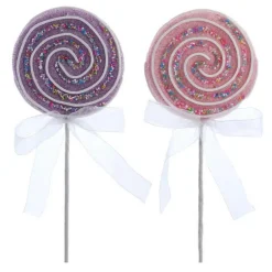 Kurt Adler 13.75" Pink and Purple Lollipop Christmas Tree Pick C7089