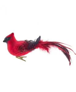 Kurt Adler 9" Red Cardinal Bird With Clip On Glass Christmas Ornament D4750 Online