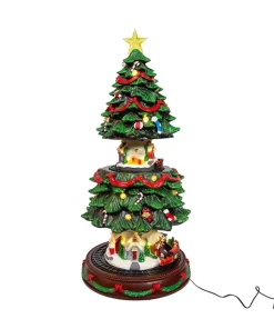 Kurt Adler Animated Musical Turning Christmas Tree Tabletop Decoration JEL1333 Discount